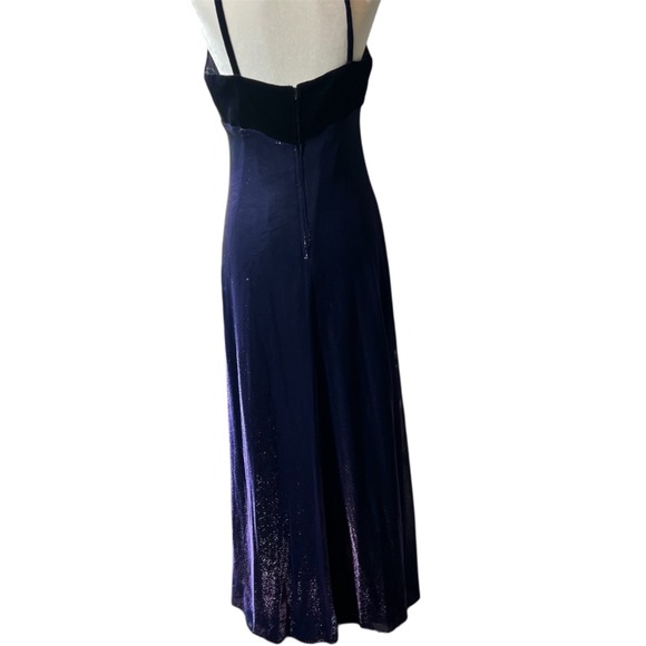 Vintage Prom Evening Dress Size: 13/14 Purple/Black Indie Fairycore Y2K Glitter - Picture 2 of 13